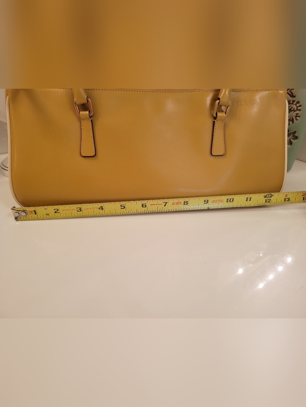 Prada Mustard Yellow Leather Handbag - Picture 13 of 16